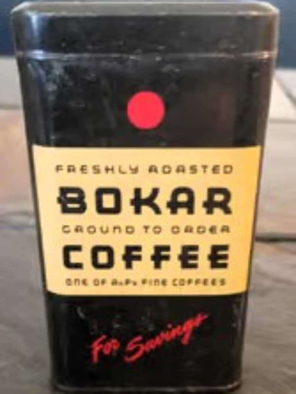 Vintage A&P Bokar Coffee Tin Savings Bank Coin Holder